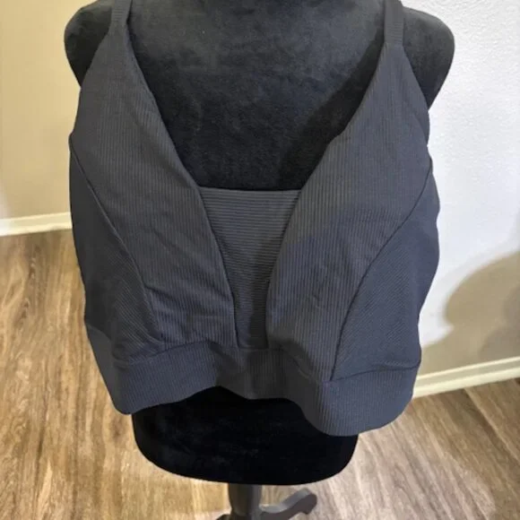 Old Navy Active NWOT (2) Powersoft Sports Bras Removable Cups Gray Black 3X - Picture 5 of 9